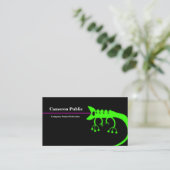 Green Black Chameleon Artistic Business Card Visitenkarte (Stehend Vorderseite)
