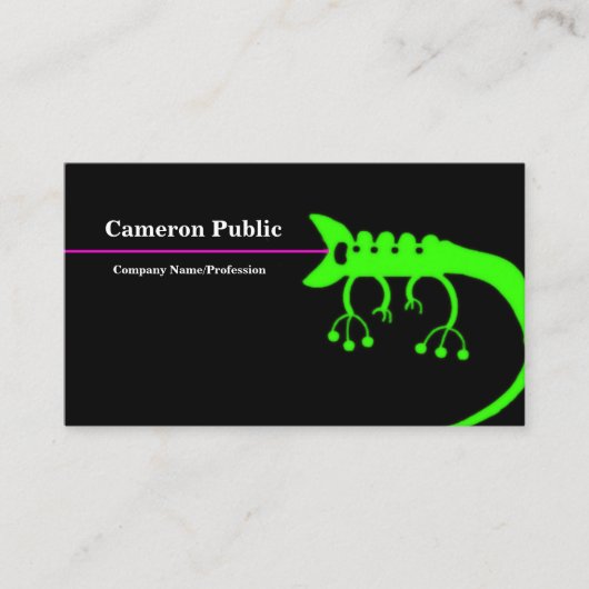 Green Black Chameleon Artistic Business Card Visitenkarte (Vorderseite)