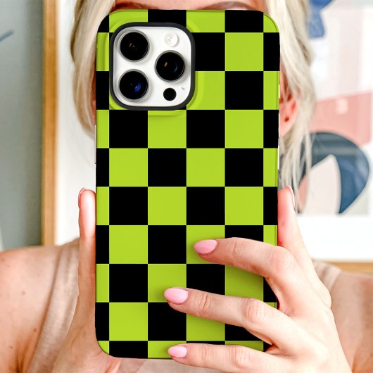 Green Black Checkerboard Case-Mate iPhone Hülle