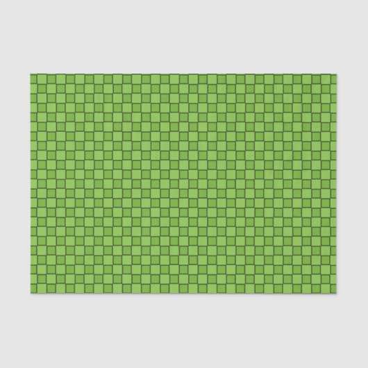 Green Black Checkerboard Muster Seidenpapier (Vorderseite)