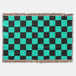 Green Black Checkered Karo Pattern Decke
