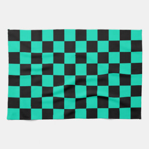 Green Black Checkered Karo Pattern Geschirrtuch