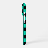 Green Black Checkered Karo Pattern iPhone 16 Hülle (Linke Seite)