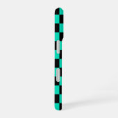 Green Black Checkered Karo Pattern iPhone 16 Hülle (Rechte Seite)