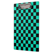 Green Black Checkered Karo Pattern Klemmbrett (Links)