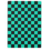 Green Black Checkered Karo Pattern Klemmbrett (Rückseite)