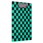 Green Black Checkered Karo Pattern Klemmbrett (Rechts)