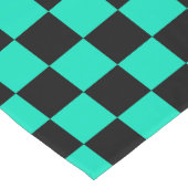 Green Black Checkered Karo Pattern Kurzer Tischläufer (Ecke)