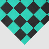Green Black Checkered Karo Pattern Seidenpapier (Detail)
