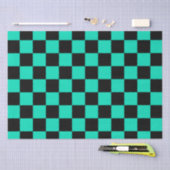 Green Black Checkered Karo Pattern Seidenpapier (Handwerk)