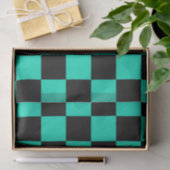 Green Black Checkered Karo Pattern Seidenpapier (Geschenk)