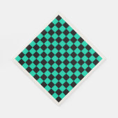 Green Black Checkered Karo Pattern Serviette (Ecke)
