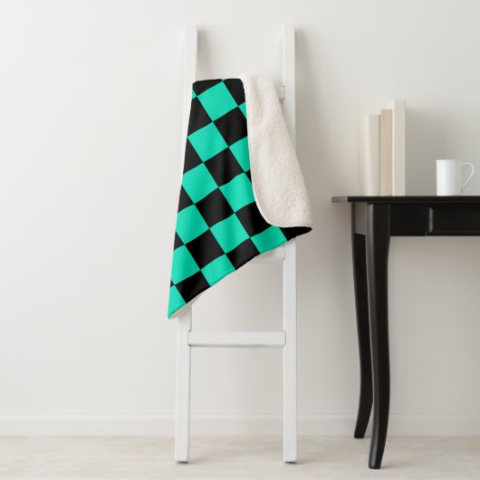 Green Black Checkered Karo Pattern Sherpadecke (Beispiel)