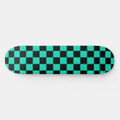 Green Black Checkered Karo Pattern Skateboard (Horizontal)