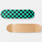Green Black Checkered Karo Pattern Skateboard (Horizontal)