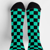 Green Black Checkered Karo Pattern Socken (Oben)