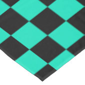 Green Black Checkered Karo Pattern Tischdecke (Schrägansicht)