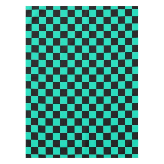 Green Black Checkered Karo Pattern Tischdecke (Vorderseite)