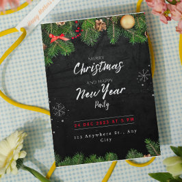 Green Black Christmas Party Einladung
