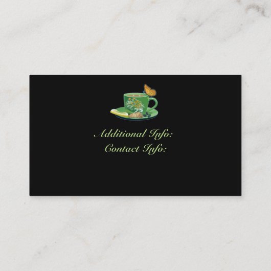 Green & Black Coffee Cup Visitenkarte (Rückseite)