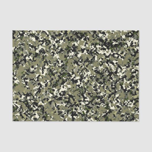 Green Black Cool Camouflage Muster drucken Seidenpapier (Vorderseite)
