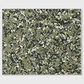 Green Black Cream Camouflage Muster drucken Geschenkpapier (Flach)