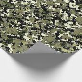 Green Black Cream Camouflage Muster drucken Geschenkpapier (Ecke)