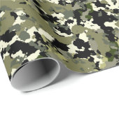 Green Black Cream Camouflage Muster drucken Geschenkpapier (Rolleneckpunkt)
