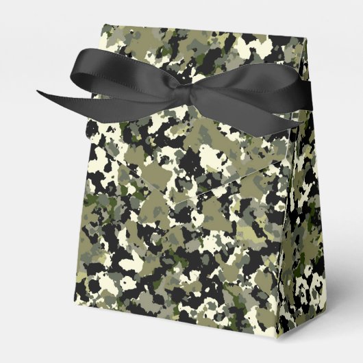 Green Black Cream Camouflage Muster drucken Geschenkschachtel (Vorderseite)