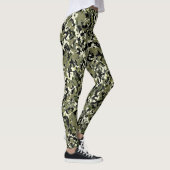 Green Black Cream Camouflage Muster drucken Leggings (Rechts)