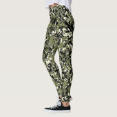 Green Black Cream Camouflage Muster drucken Leggings (Links)
