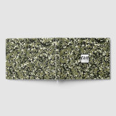 Green Black Cream Camouflage Wedding Gästebuch (Voll)