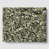 Green Black Cream Camouflage Wedding Gästebuch (Rückseite)