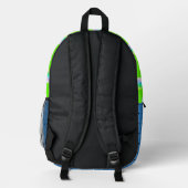 Green Black Creative künstlerisch Backpack Bedruckter Rucksack (Rückseite)