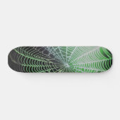 Green Black Creepy Spooky Spione Web Skateboard (Horizontal)