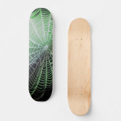 Green Black Creepy Spooky Spione Web Skateboard (Vorderseite)