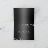 Green/Black Damask & Bow Dankeschön Karte (Innenseite)