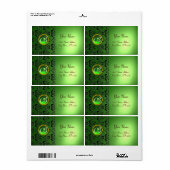 GREEN BLACK DAMASK MONOGRAM, Smaragd (Vorne)