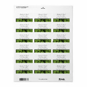 Green Black Damask Muster Adressaufkleber (Vorne)
