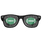 Green & Black Football Fan Gameday Tailgate Party Sonnenbrille (Vorderseite)