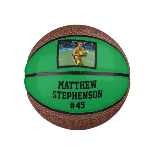 Green Black Foto Basketball Ball (Vorderseite)