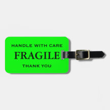 Green Black Fragile Handle mit Vorsicht
