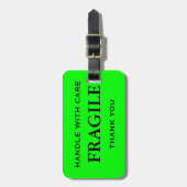 Green Black Fragile Handle mit Vorsicht Gepäckanhänger (Vorderseite vertikal)