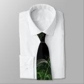 Green Black Fraktal Pattern Flame Krawatte (Gebunden)