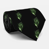 Green Black Fraktal Pattern Flame Krawatte (Gerollt)