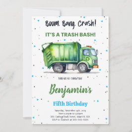 Green & Black Garbour Truck Einladung