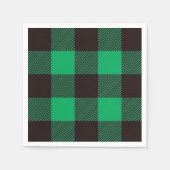 Green Black Gingham Buffalo Karierter Bauernhof Serviette (Vorderseite)