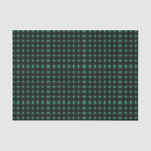 Green Black Gingham Pattern Seidenpapier (Vorderseite)