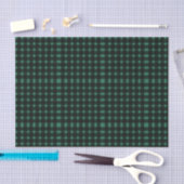 Green Black Gingham Pattern Seidenpapier (Handwerk)