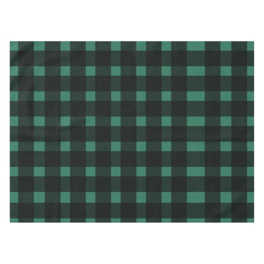 Green Black Gingham Pattern Tischdecke (Vorderseite (Horizontal))